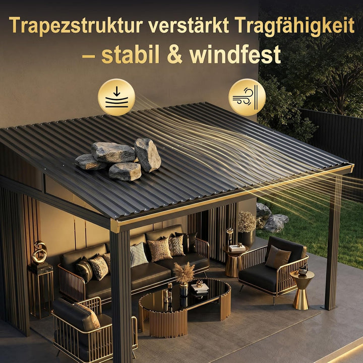 Huracan 25 Stück Trapezblech Profilblech Set 108x35cm, 9,45 m² Dachblech verzinkter Stahl 0,25mm, Da