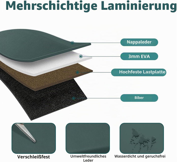 Grosser XXL Auto Kofferraum Organizer mit Deckel – Premium NAPPA Leder, Vordertür & Tragbarer Push-P