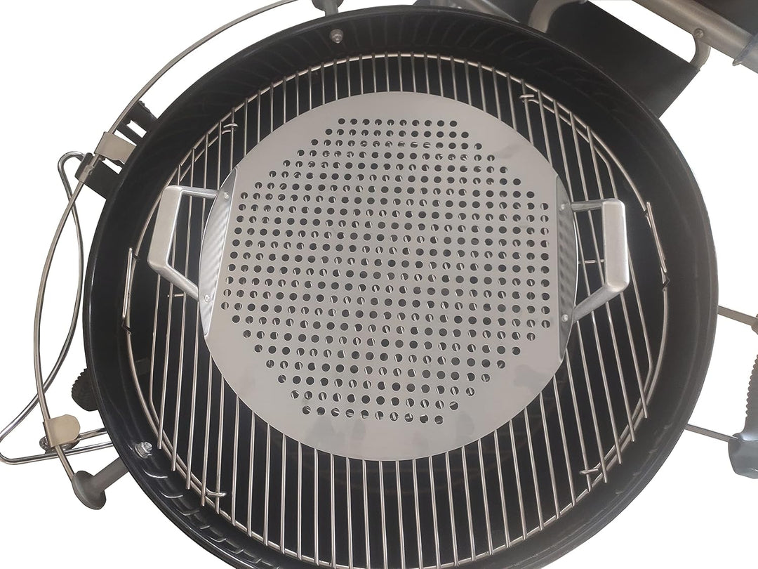Grill Topper - Grillplatte aus Edelstahl – Perforiertes Grillzubehör Kompatibel mit Kugelgrill, Kama
