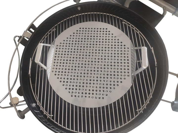 Grill Topper - Grillplatte aus Edelstahl – Perforiertes Grillzubehör Kompatibel mit Kugelgrill, Kama