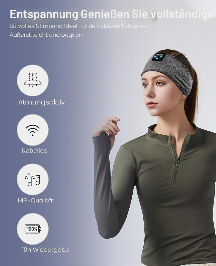 Navly Schlafkopfhörer Bluetooth Stirnband Kopfhörer Schlafkopfhörer für Seitenschläfer, gemütliche B