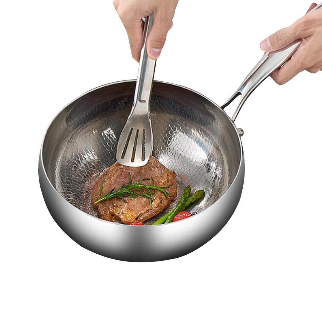 Générique Wok-Pfanne mit Deckel, Titanium-Coated Deep Frying Pan for Stir-Fry Stewing, Quick-Heating