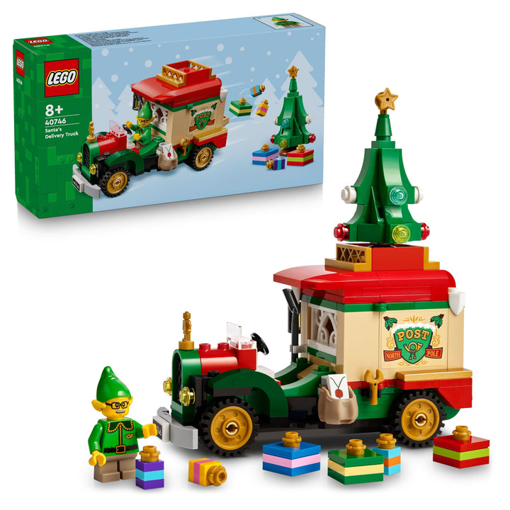 LEGO Lieferwagen des Weihnachtsmanns - Farbenfrohes Spielzeug Auto mit Weihnachtsbaum, Geschenken un