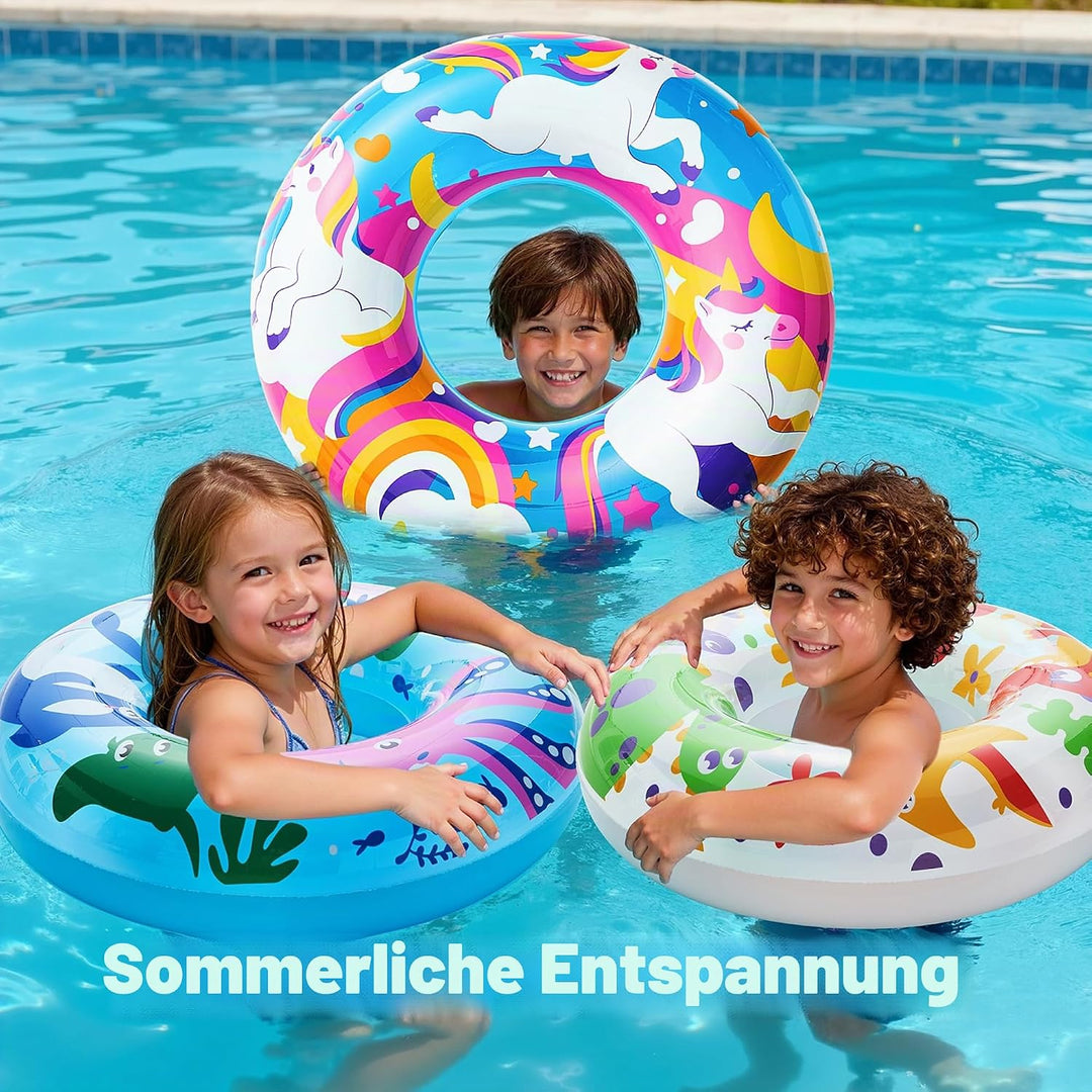 JOYIN 3 Pack Aufblasbarer Schwimmreifen mit Glitzern 32.5"/82.55cm, Schwimmring, Sommer Wasser Schwi