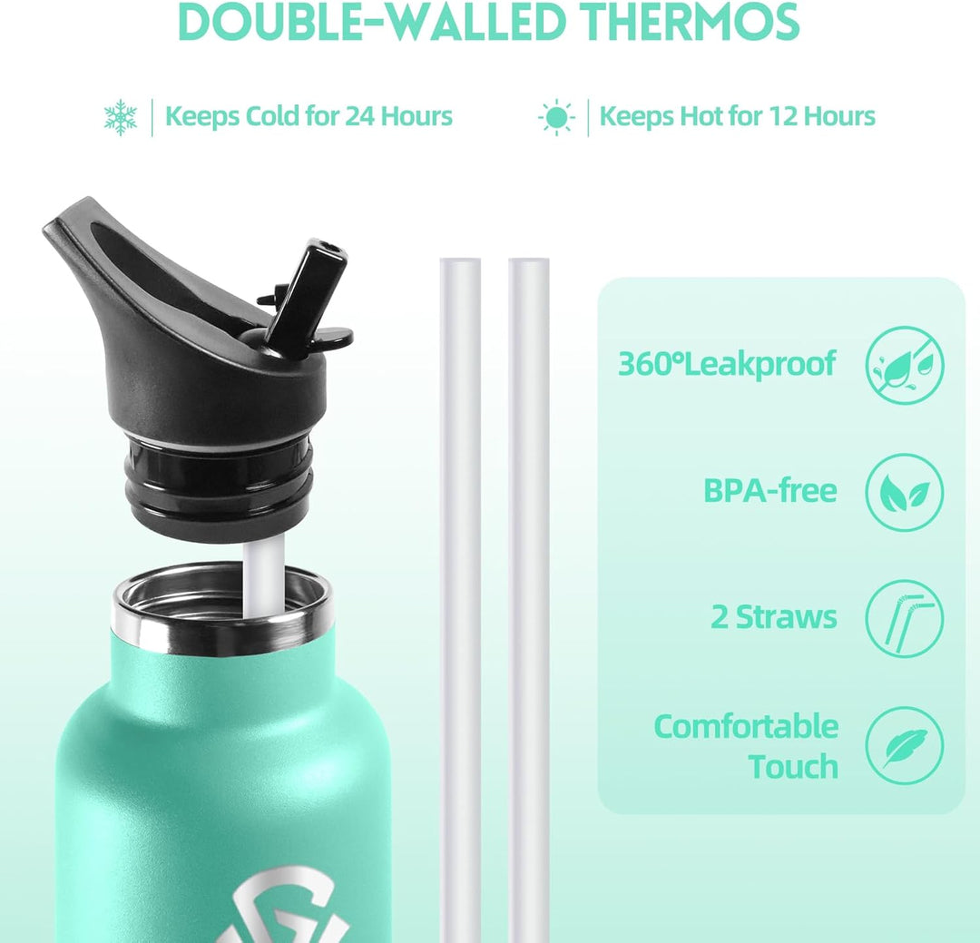 Trinkflasche 750ML BPA-Frei, Auslaufsichere Isolierflasche Doppelwandig, Wasserflasche Edelstahl mit