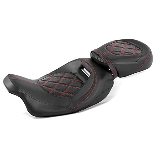 Sitzbank für Harley Davidson Electra Glide Ultra Classic 09-20 Craftride RH3 schwarz-rot