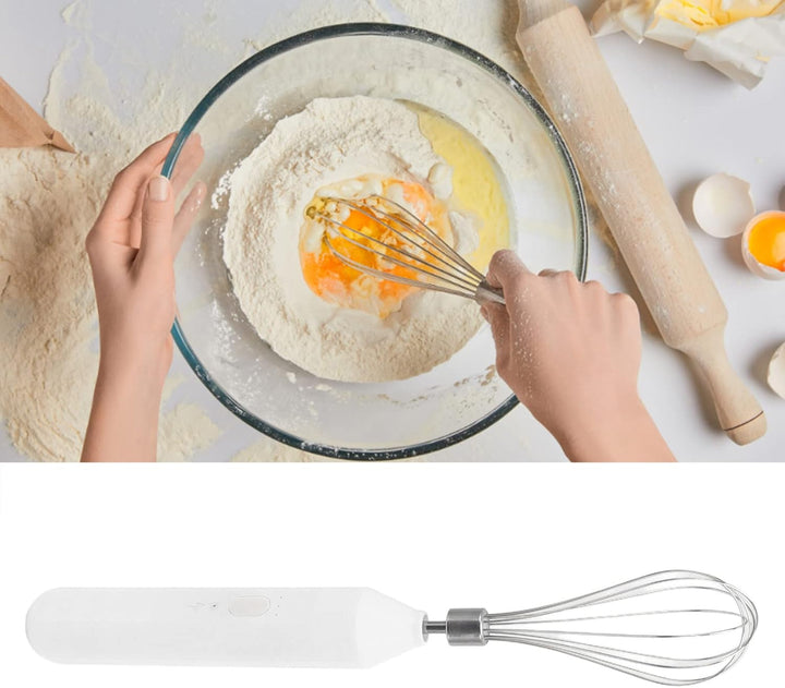 Handheld USB Lade Elektrische Schneebesen Tragbare Edelstahl Milchaufschäumer Küche Bar Liefert (Wei