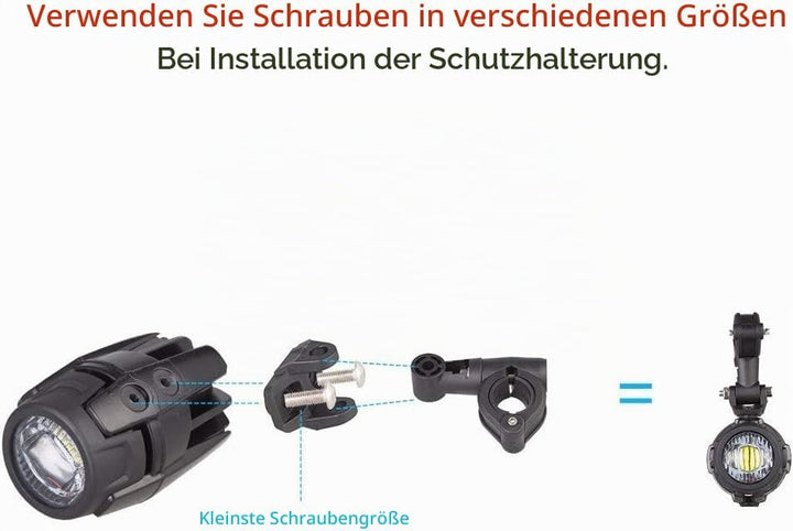 MARCHFA KOLOME Motorrad Zusatzscheinwerfer Led für Fahrrad ATV Traktor Gabelstapler Boot Universal L