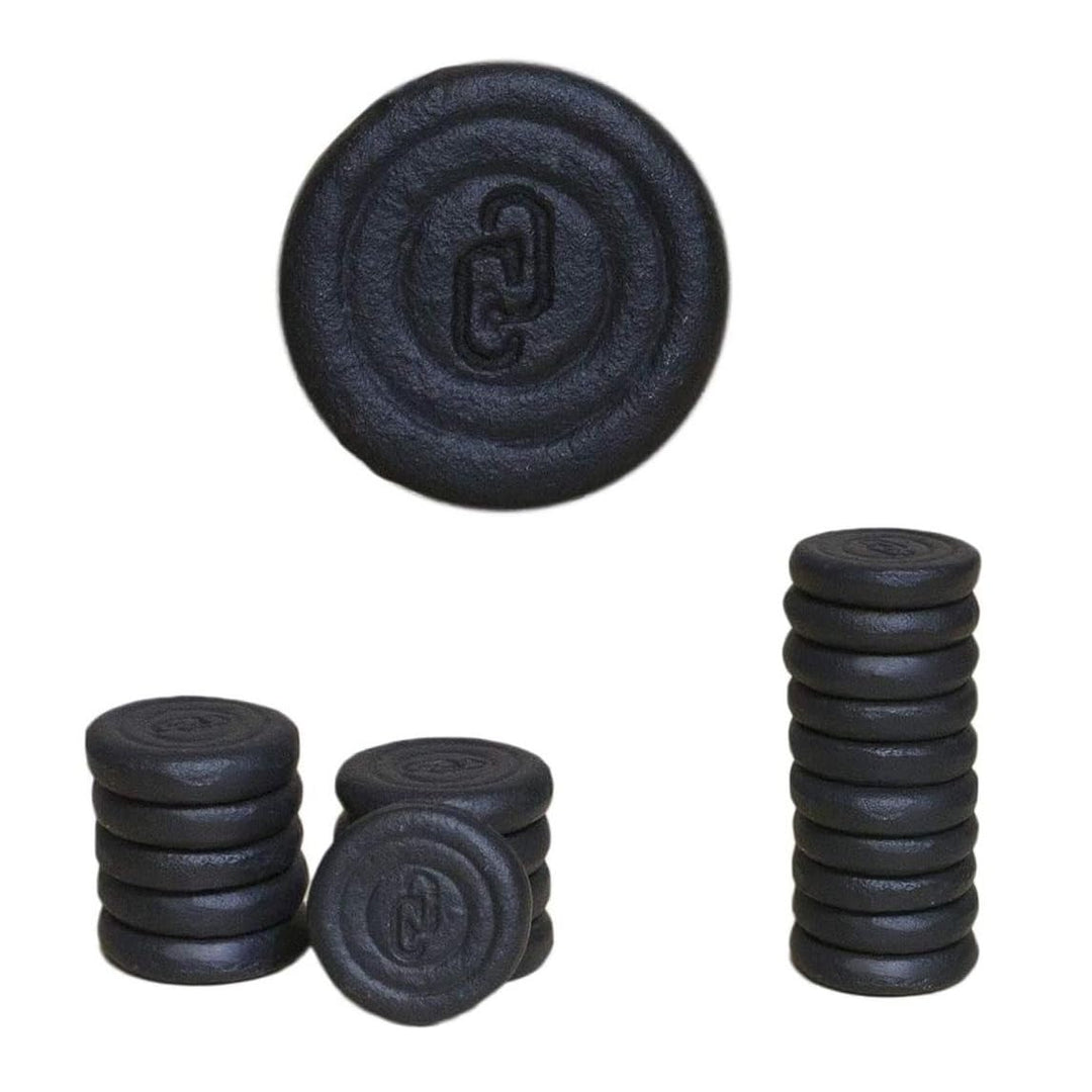 CADENAS ® - 10 Pucks oder Scheiben, Froschspiel, Fassspiel, aus Gusseisen, 40 mm Durchmesser, 8 mm d