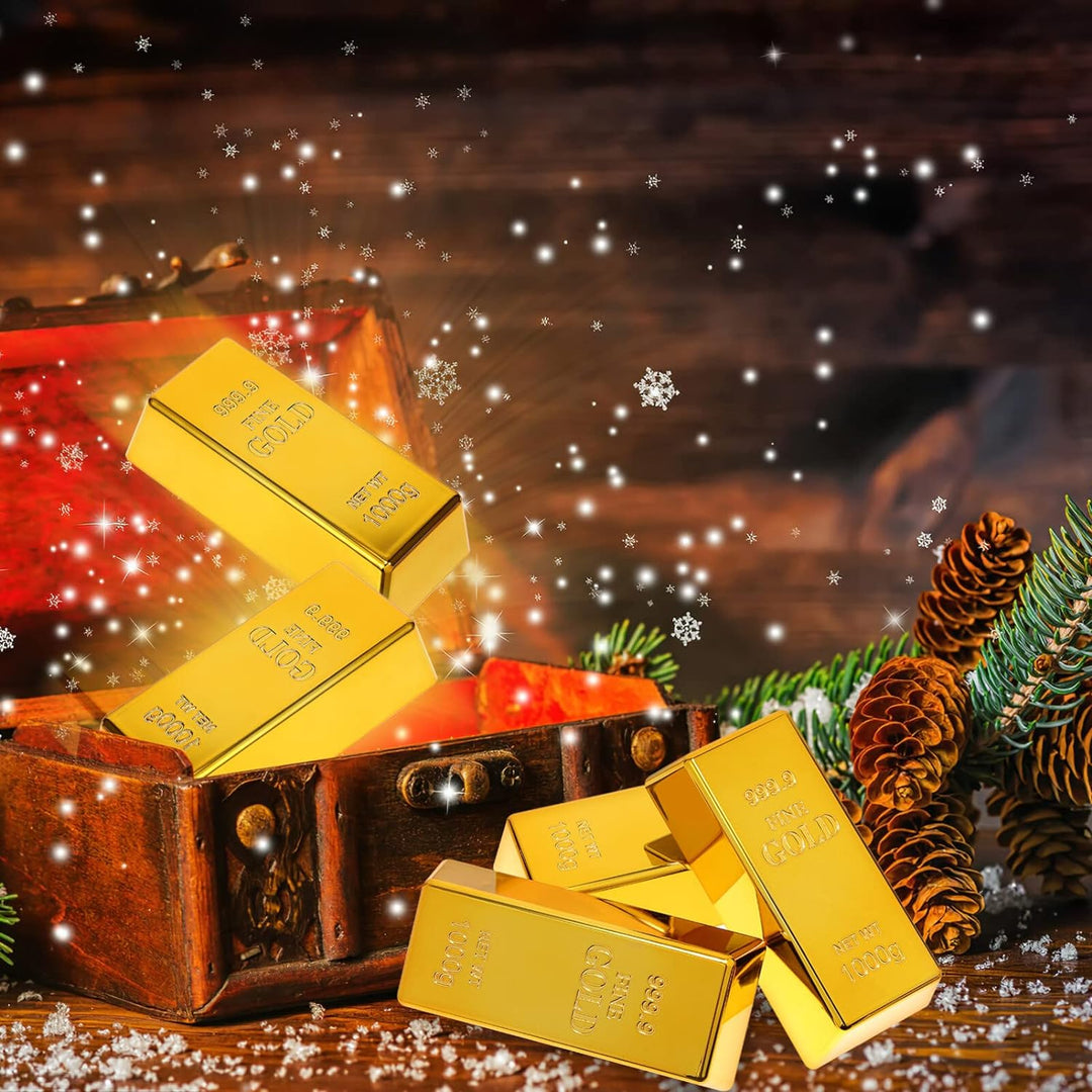 Gadpiparty 5 Stück Riegel Ziegel Barren Glitzernde Film-Requisite Simulierte Geschenkboxen Süssigkei