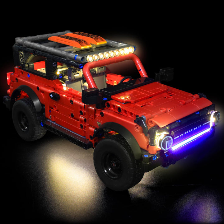 LED-Beleuchtung kompatibel mit Lego Technic Ford Bronco SUV Auto, Light Up Kit für Lego Ford Bronco