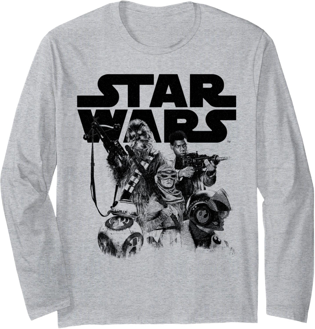 Star Wars BB-8 Chewbacca Jyn Finn Episode 8 Langarmshirt