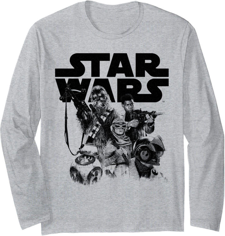 Star Wars BB-8 Chewbacca Jyn Finn Episode 8 Langarmshirt