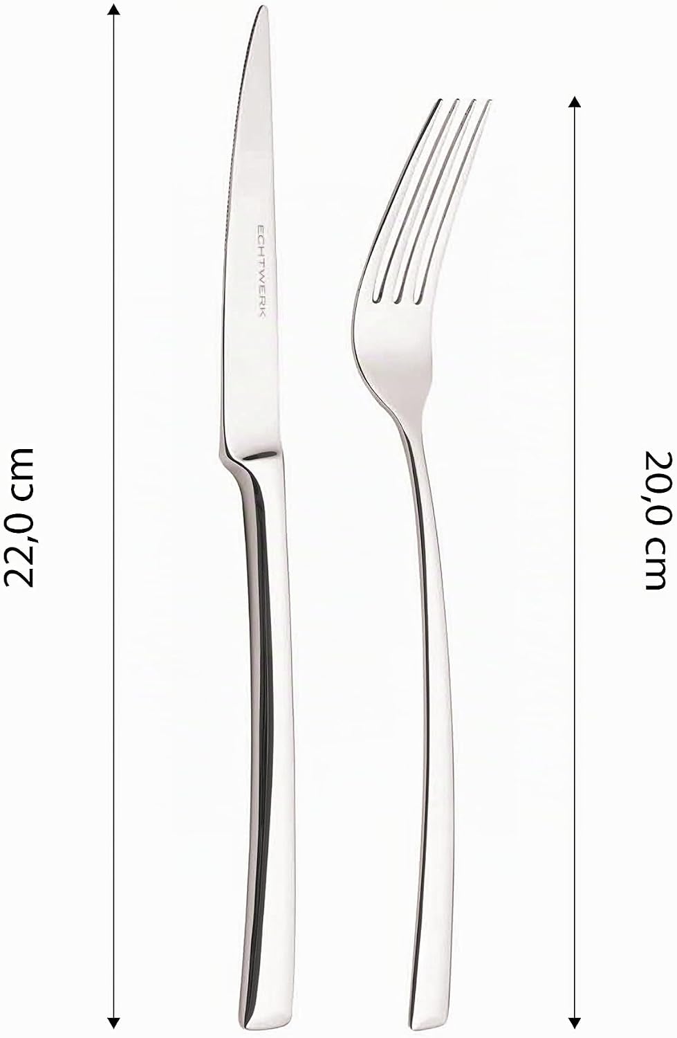 ECHTWERK Tafelbesteck Avelino, Silber Edition, 30-teilig, Essbesteck für bis zu 6 Personen, Edelstah