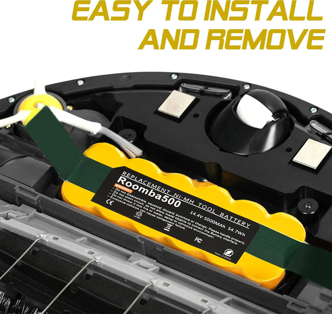 5000mAh/5.0Ah Ersatzakku für iRobot Roomba, Powtree 14,4V Akku für iRobot Roomba 500 600 800 900 510