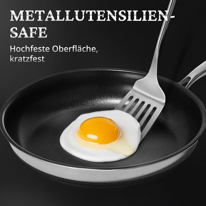 KOKHUB Titan-Keramik Bratpfanne 20 cm, Antihaft Edelstahl-Pfanne für Induktion, Elektro &amp; Gas, Spieg