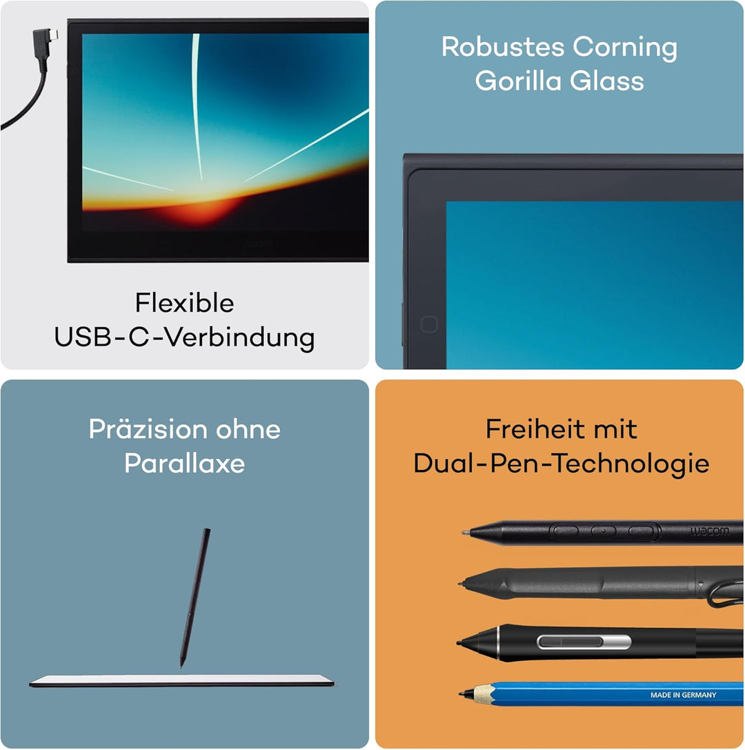 Wacom Movink 13 OLED Pen Display – Ultraschlanker (≈ 4 mm) & 420 g leichter Zeichenmonitor mit Pro P