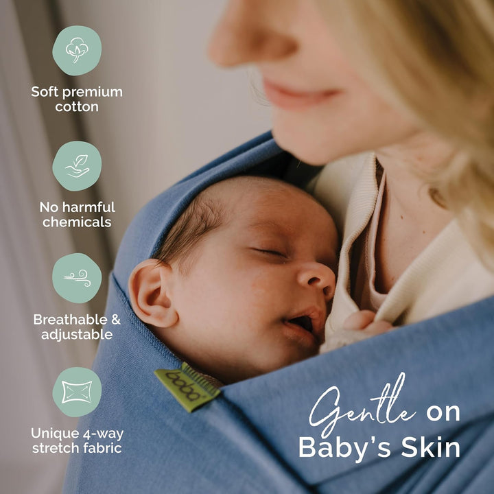 Boba Babytragetuch ab Geburt bis 15 kg - Kuschelweiches & Stützendes Baumwollfrottee, Tragetuch Baby