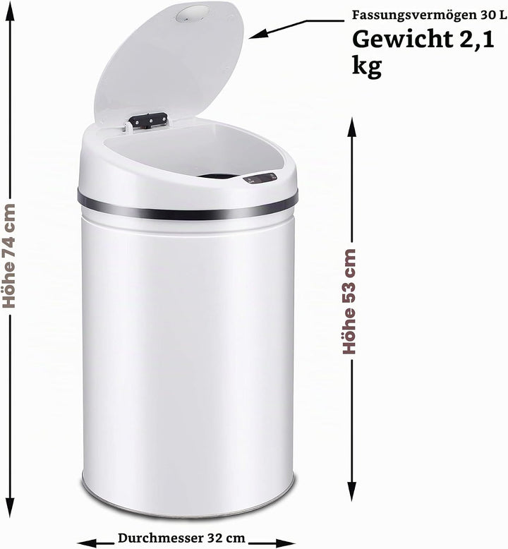 Ribelli Edelstahl Mülleimer 40 Liter - Abfalleimer mit Sensor - automatisches Öffnen und Schliessen