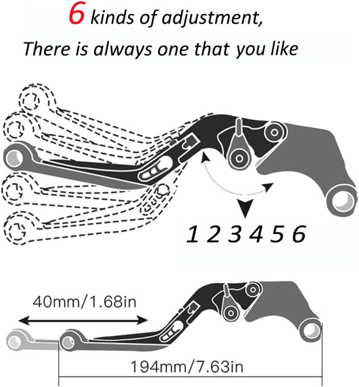 Motorrad Einstellbar Bremskupplungshebel CNC Aluminium für Duke 790 2018 2019-BKBKOROR LS-Schwarz/Or