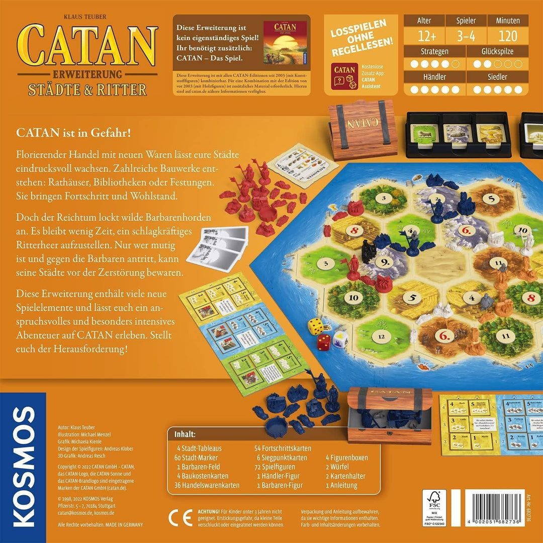 KOSMOS Catan - Städte &amp; Ritter, Erweiterung zu Catan - Das Spiel | Brettspiel für 3-4 Personen ab 12