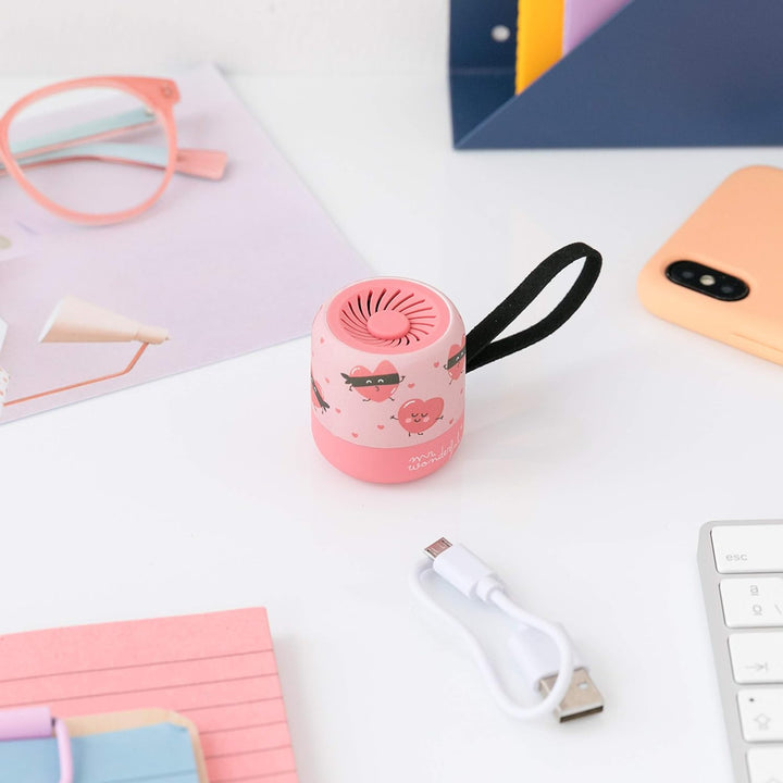 mr. wonderful* Mini Bluetooth Lautsprecher mit Herzen Design Marke Laufzeit von 3-4 Stunden. Rosa.