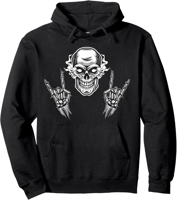 Rocker Skelett Kostüm Fasching Karneval Party Skelett Kostüm Pullover Hoodie