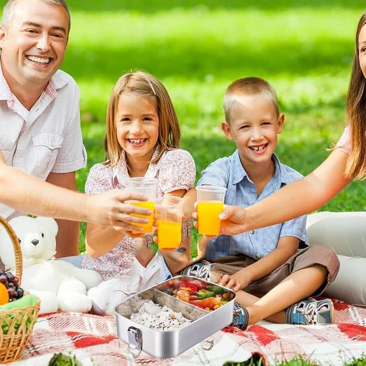Jauhmui Bento Lunchbox für Erwachsene Kinder Edelstahl Brotdose(1500ML,2 Fächern) 2 Fächern 1500ML,