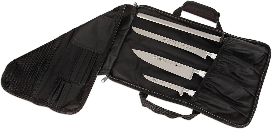 Arcos Messer Roll Bag - Messer Rolltasche zu 4 Stück - 100% Polyester 460 x 275 mm - Farbe Schwarz (