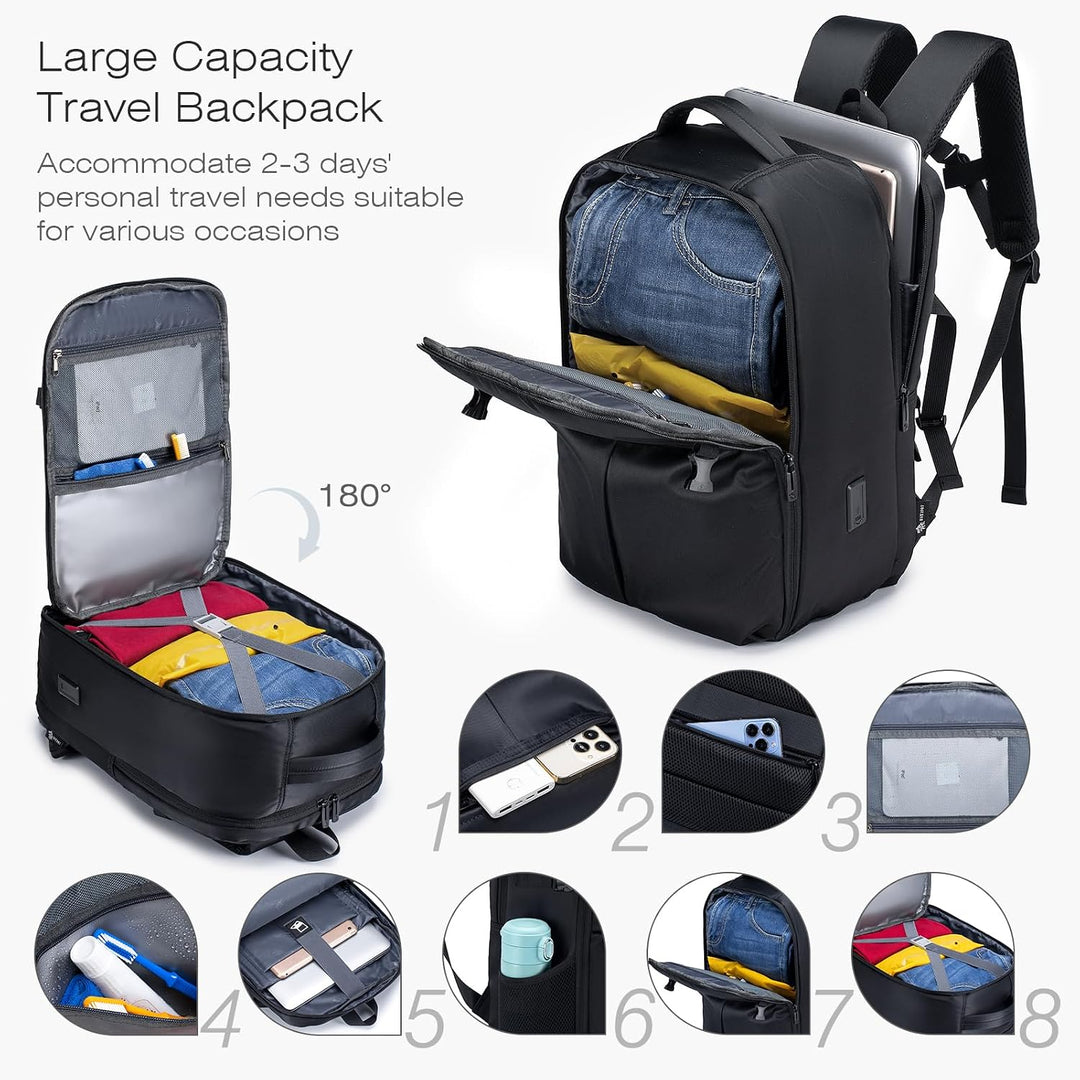 SPAHER Reiserucksack Handgepäck 40x30x25 Eurowings Laptop Rucksack 15,6 Zoll mit Laptopfach Business