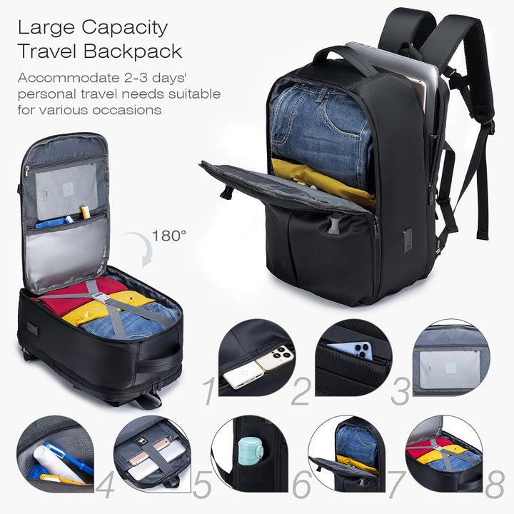 SPAHER Reiserucksack Handgepäck 40x30x25 Eurowings Laptop Rucksack 15,6 Zoll mit Laptopfach Business