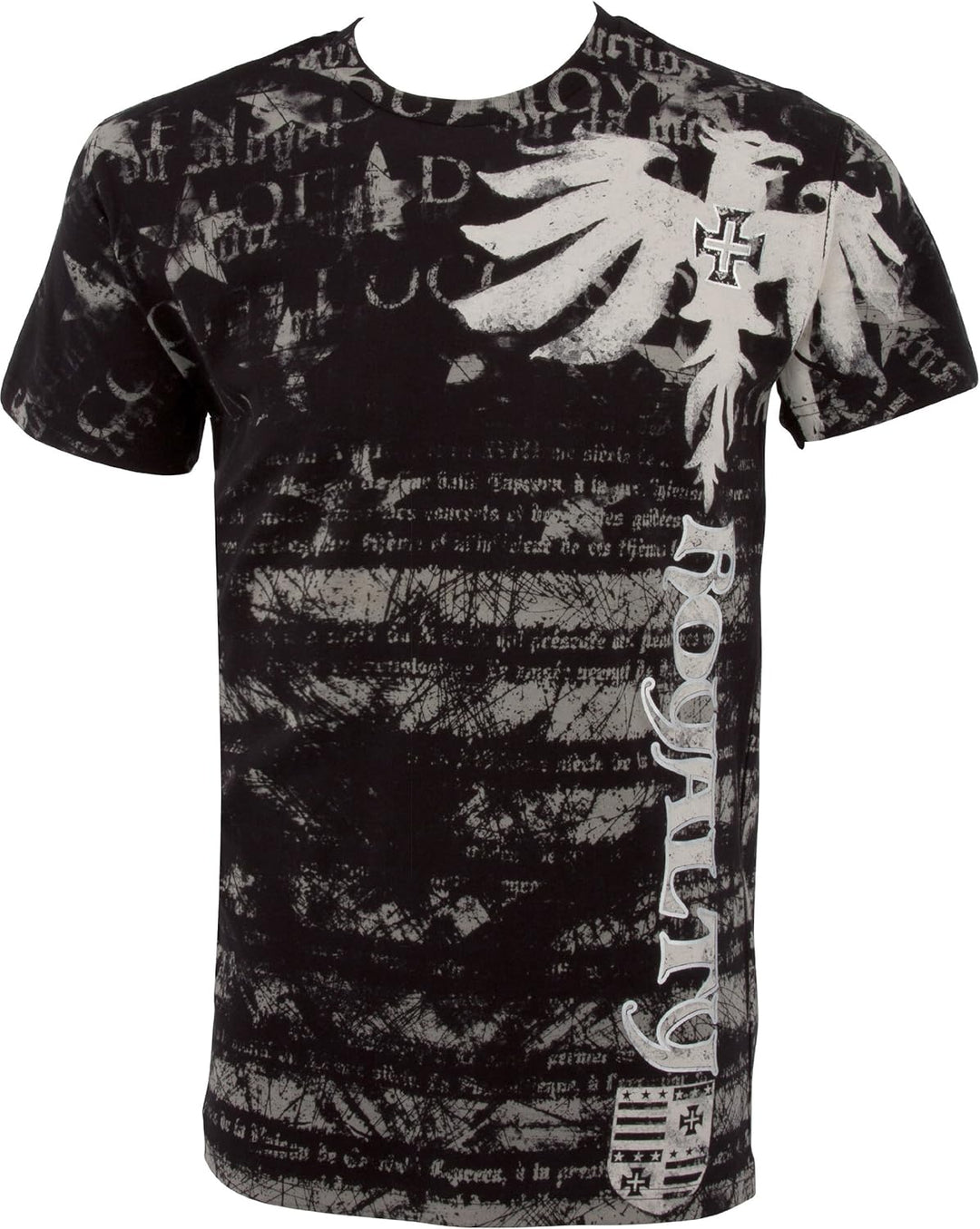 Royalty Herren-T-Shirt mit Drachen-Motiv, kurzärmelig, Rundhalsausschnitt, Baumwolle L Schwarz, L Sc