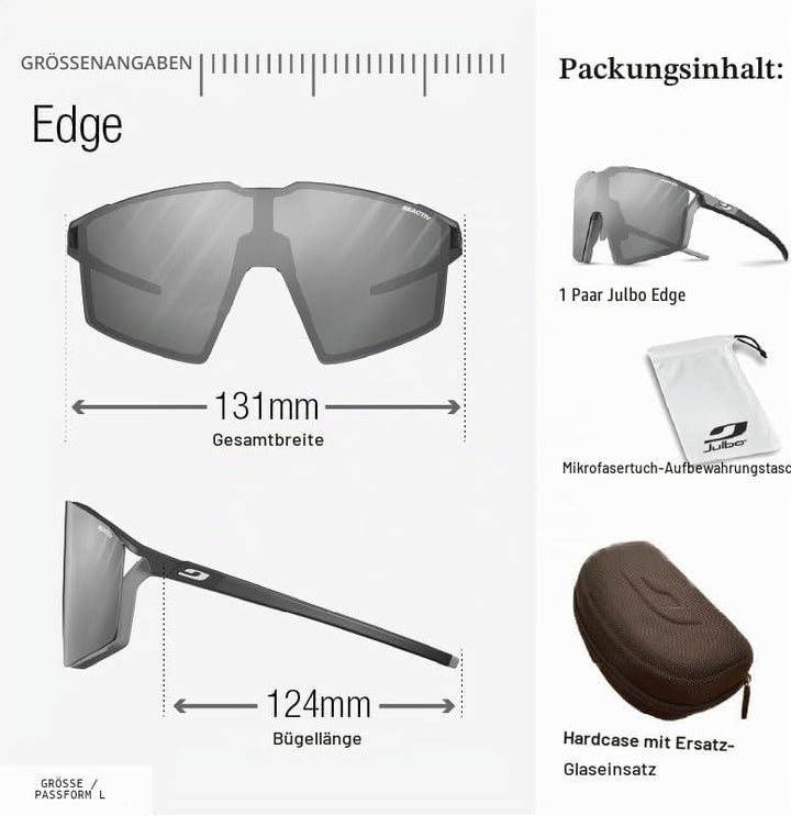 Julbo Unisex Edge Sunglasses Einheitsgrösse Schwarz Durchscheinend / Orange, Einheitsgrösse Schwarz