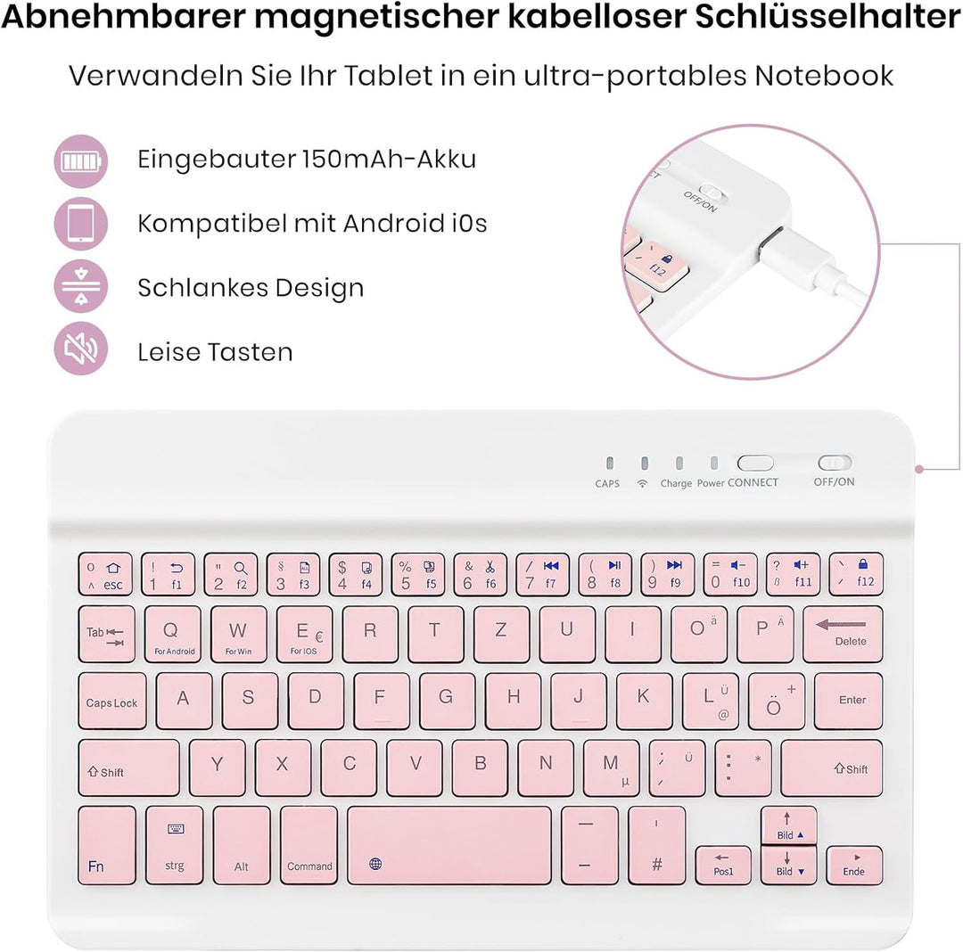 Hülle mit Tastatur für Samsung Galaxy Tab A11 / A9 8.7 Zoll 2025 | Tastatur für Samsung Galaxy Tab A