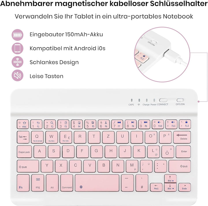 Hülle mit Tastatur für Samsung Galaxy Tab A11 / A9 8.7 Zoll 2025 | Tastatur für Samsung Galaxy Tab A