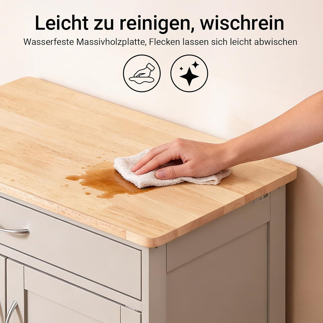 SoBuy Servierwagen mit Flaschenablagen und Schublade Küchenwagen Küchenschrank Rollwagen Küchenrollw