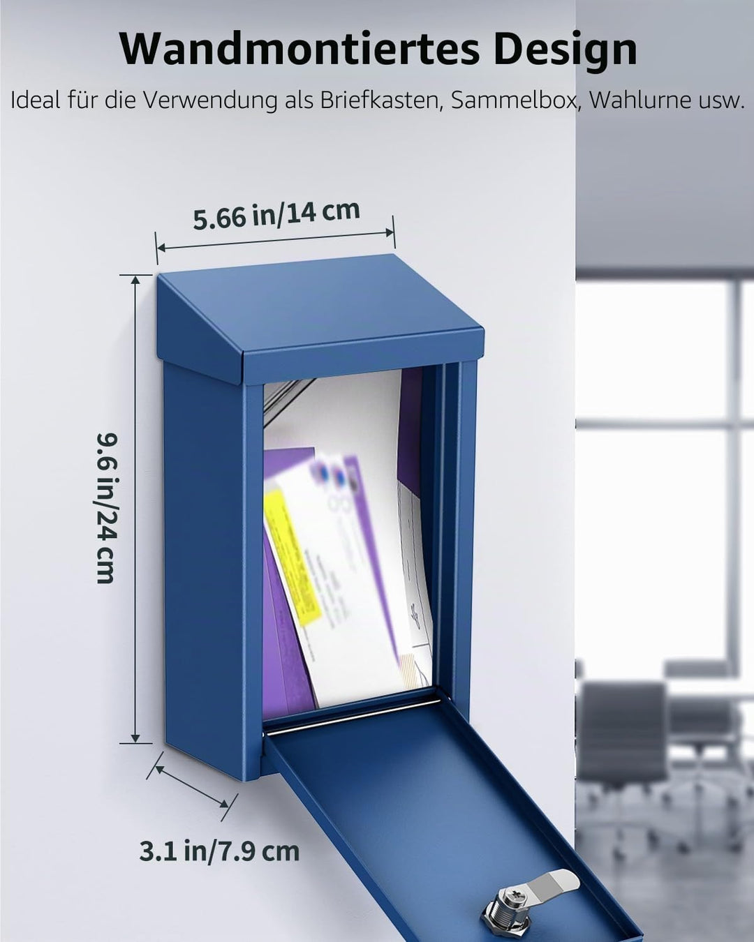 Uniclife Schlüsselbox für Aussenbereich Metall Spendenbox mit Zahlenschloss Sicherer Briefkasten mit