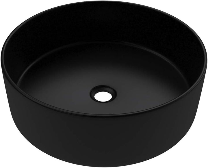 Rundes Aufsatzwaschbecken aus Keramik – Durchmesser 36 cm – Höhe 11,5 cm – Roundy Dark, 36cm x 11.5c