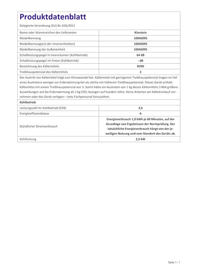 Klarstein mobile Klimaanlage mit Abluftschlauch, 7000 BTU - praktischer Luftentfeuchter, Ventilator