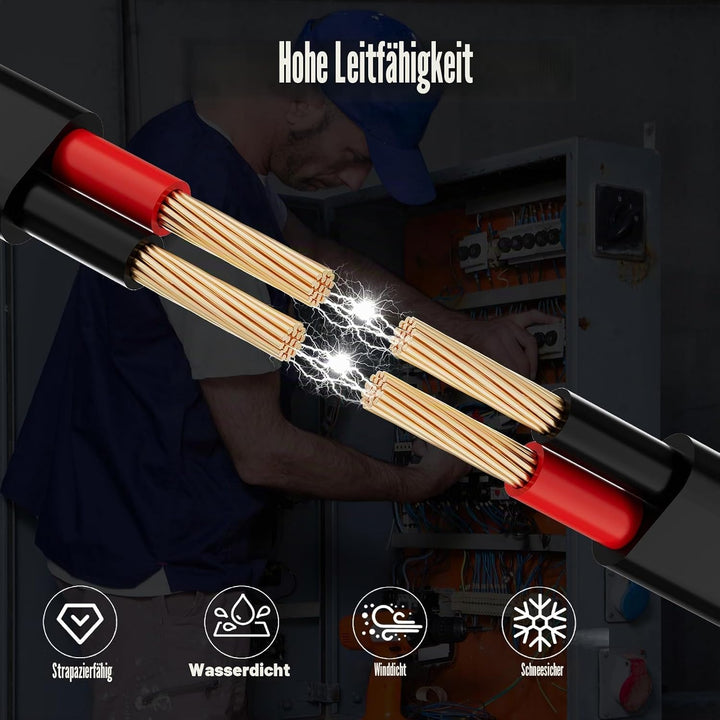 20M Fahrzeugleitung 2x0,75mm² Flachkabel, 12V 24V 2 Adriges Anhängerkabel, 2 Adriges Elektrokabel FL