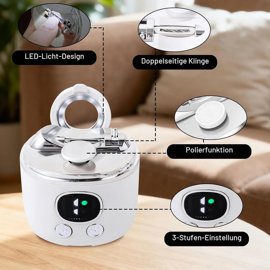 Nagelfräser, Elektrischer Nagelknipser 2 in 1 Polieren Automatisch Nagelschleifer Elektrisch, Elektr