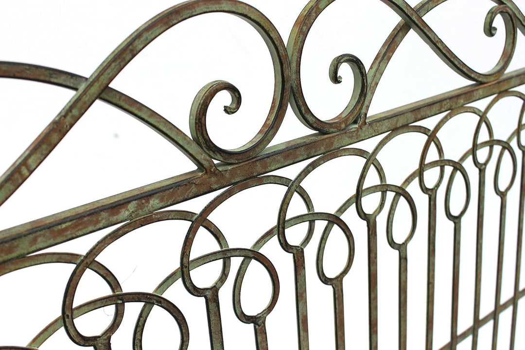 DanDiBo Gartenbank Metall Wetterfest Patina Grün 110 cm 2 Sitzer Sitzbank JC150014 Parkbank Eisen Ga