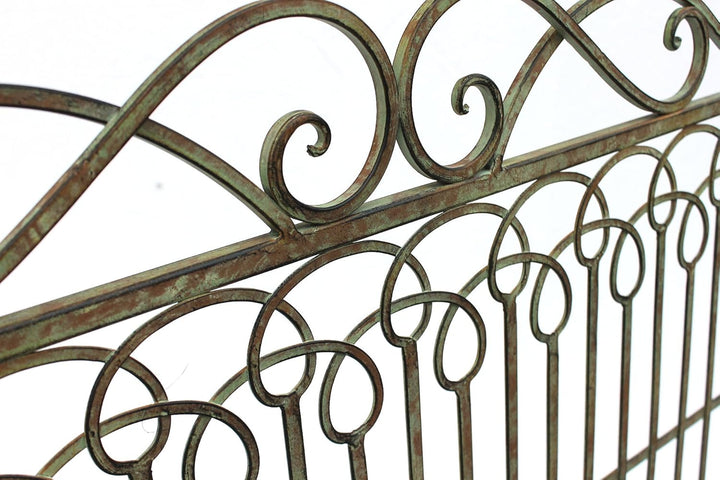 DanDiBo Gartenbank Metall Wetterfest Patina Grün 110 cm 2 Sitzer Sitzbank JC150014 Parkbank Eisen Ga
