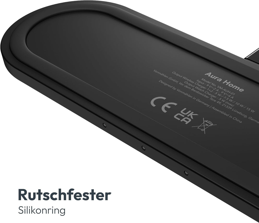 VONMÄHLEN Aura Home - Wireless Charging Pad - 3in1 Schnellladegerät, Magnetisches Multi-Gerät-Ladepa