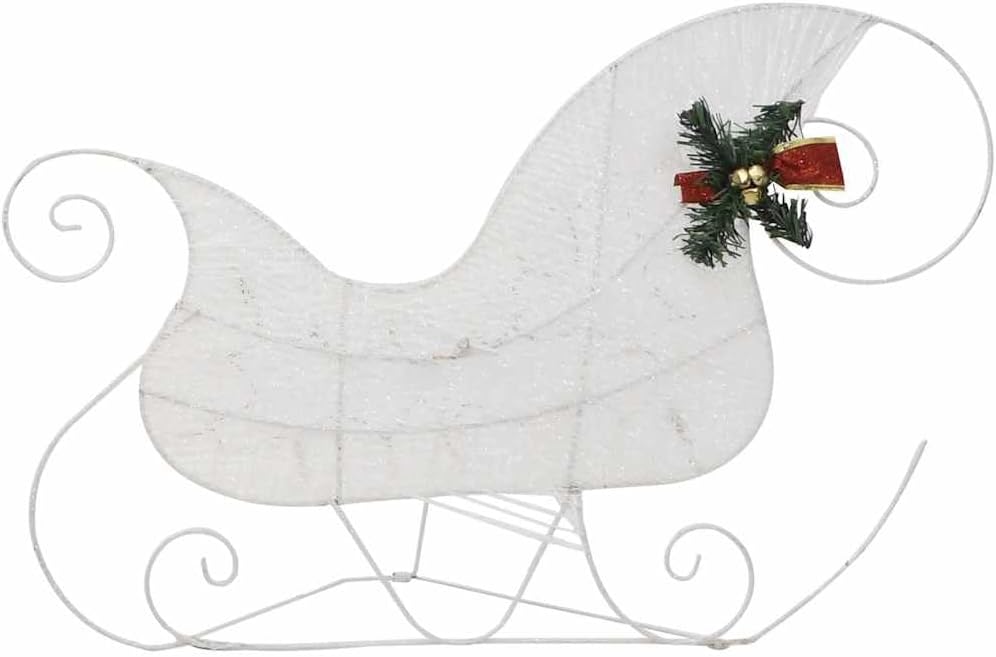 vidaXL Rentier mit Schlitten Weihnachtsdekoration 60 LEDs Outdoor Beleuchtet Dekofigur Weihnachtsdek