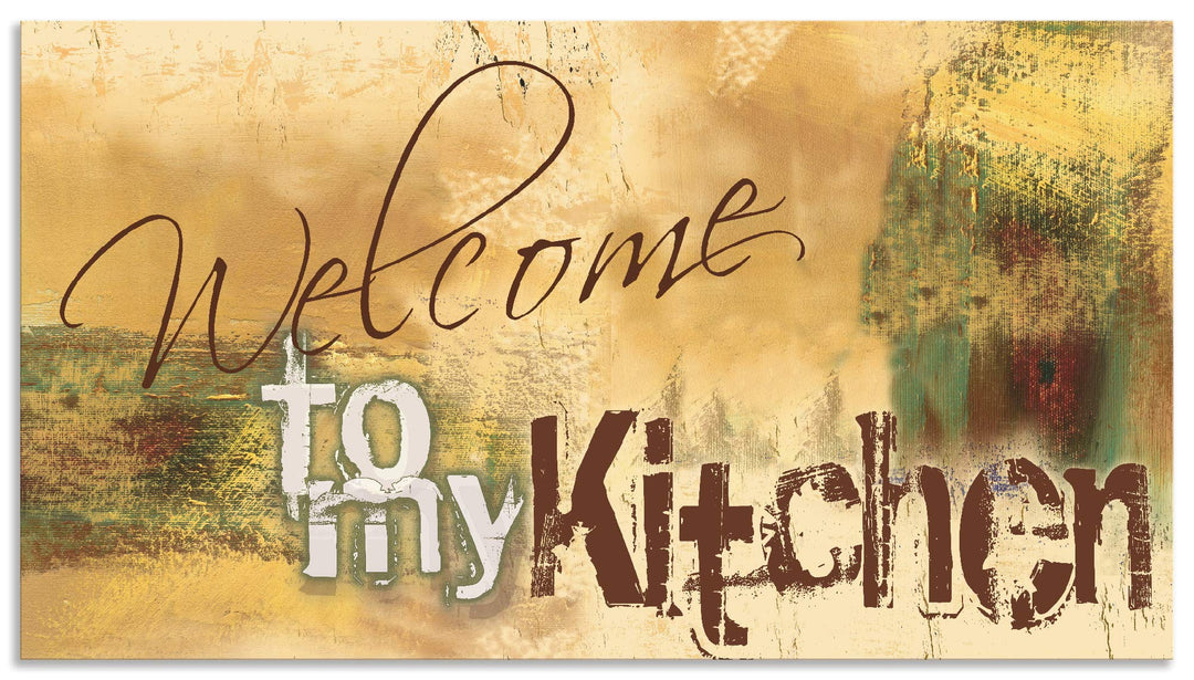 ARTland Spritzschutz Küche aus Alu für Herd Spüle 100x55 cm (BxH) Küchenrückwand mit Motiv Spruch Sh
