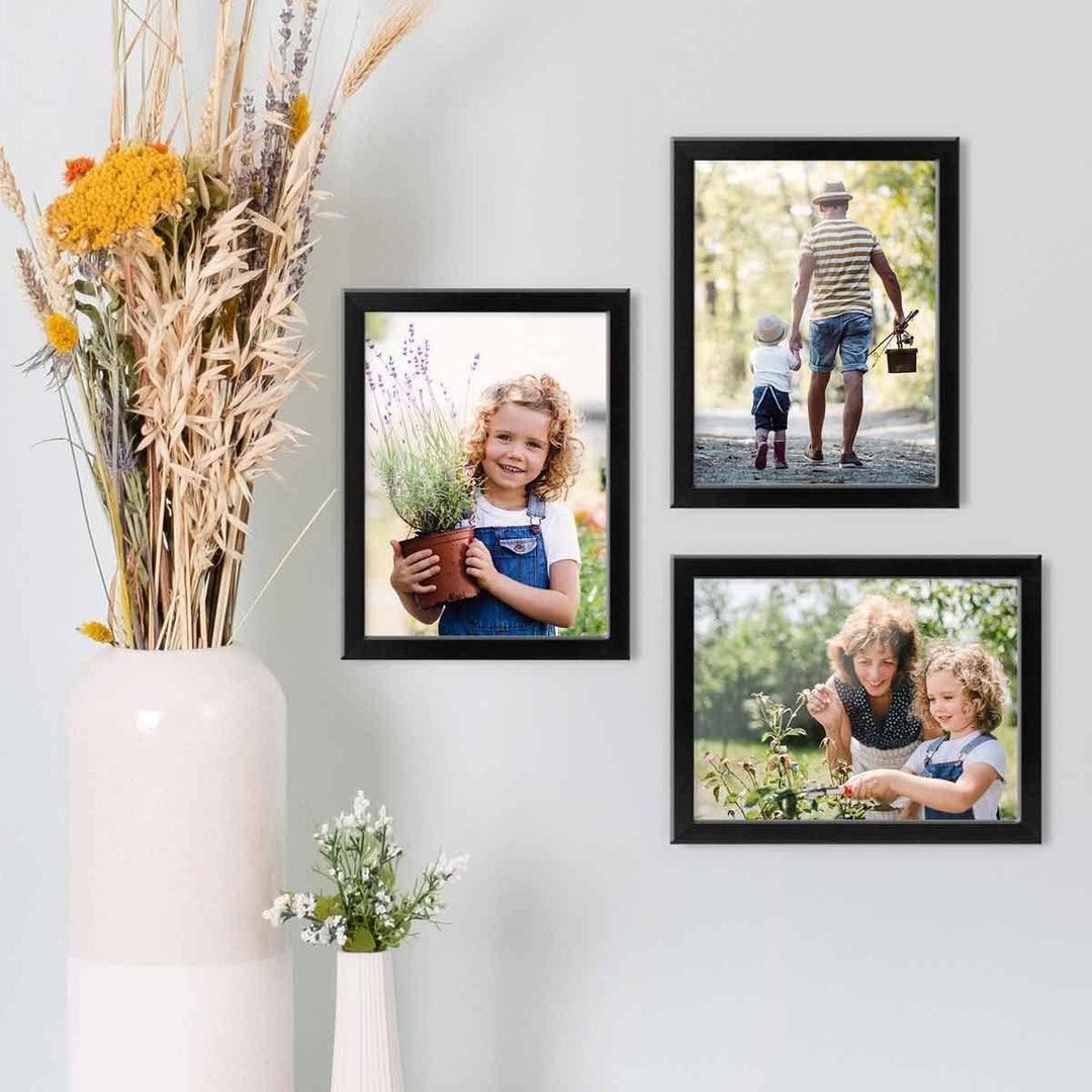 PHOTOLINI Bilderrahmen 13x18 Schwarz, 10er Set Bilderrahmen 13x18 Holz MDF, Fotorahmen 13 x 18 mit A