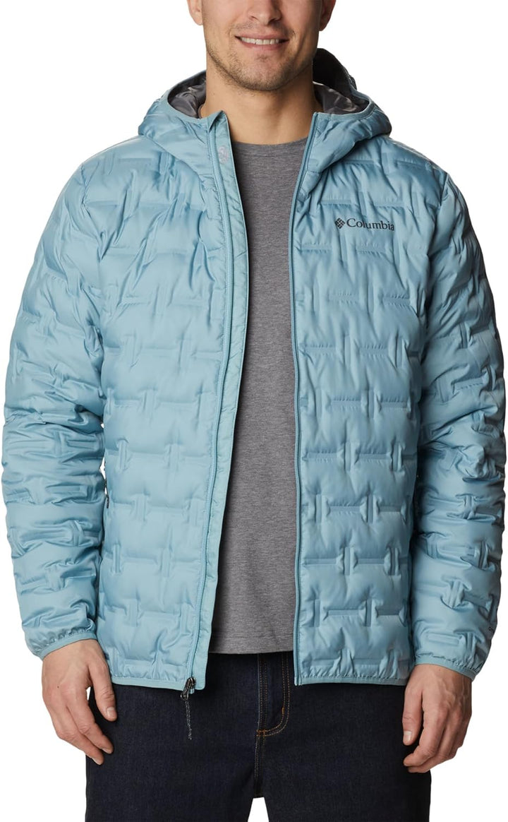 Columbia Herren Delta Ridge Down Hooded Jacket Daunenjacke Mit Kapuze (1er Pack) S Stone Blue, S Sto