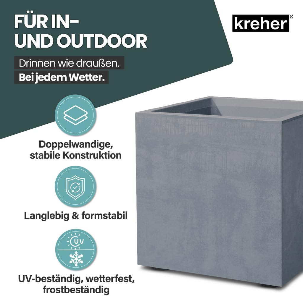 Kreher XL Pflanzkasten Millennium in verschiedenen Formaten und Farben. Tolle Naturstein Optik in Br