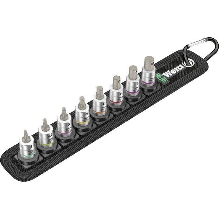 Wera 05003881001 Belt 2 Zyklop Bitnuss-Satz Innensechskant, mit Haltefunktion, 1/4"-Antrieb, 8-teili